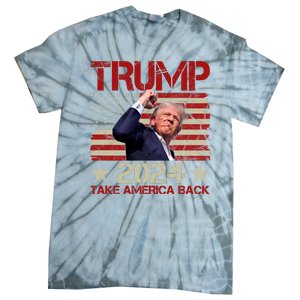 Trump Take America Back Fist Pump Shot Rally 2024 Tie-Dye T-Shirt