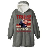 Trump Take America Back Fist Pump Shot Rally 2024 Hooded Wearable Blanket