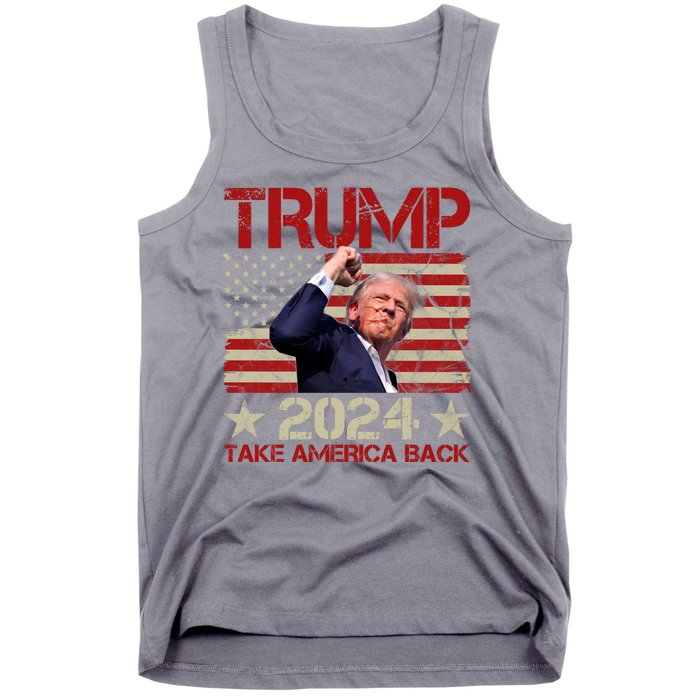 Trump Take America Back Fist Pump Shot Rally 2024 Tank Top