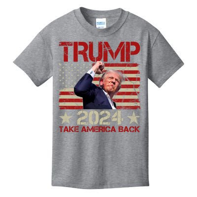 Trump Take America Back Fist Pump Shot Rally 2024 Kids T-Shirt