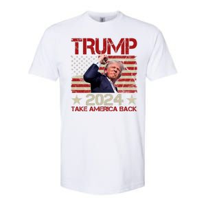 Trump Take America Back Fist Pump Shot Rally 2024 Softstyle CVC T-Shirt