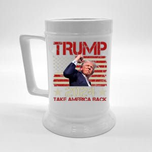 Trump Take America Back Fist Pump Shot Rally 2024 Beer Stein