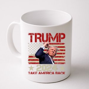 Trump Take America Back Fist Pump Shot Rally 2024 Coffee Mug