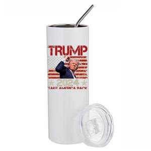 Trump Take America Back Fist Pump Shot Rally 2024 Stainless Steel Tumbler