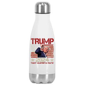 Trump Take America Back Fist Pump Shot Rally 2024 Stainless Steel Insulated Water Bottle