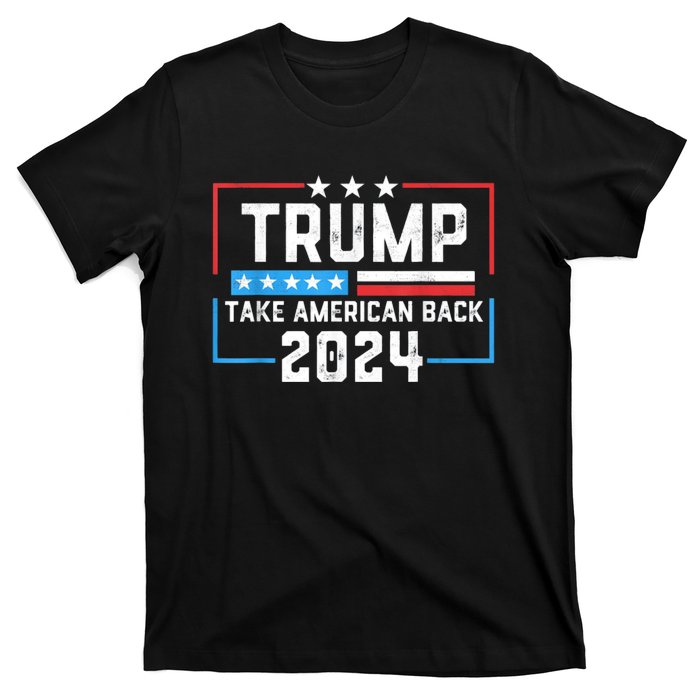 Trump Take America Back 2024 Usa Flag Patriotic 4th Of July T-Shirt