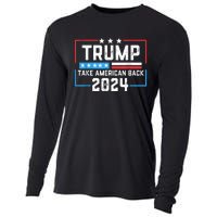 Trump Take America Back 2024 Usa Flag Patriotic 4th Of July Cooling Performance Long Sleeve Crew