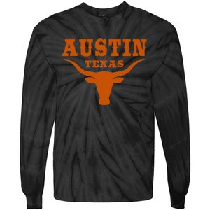 Texas Tx American Bull United States Font Tie-Dye Long Sleeve Shirt