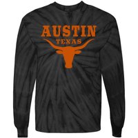 Texas Tx American Bull United States Font Tie-Dye Long Sleeve Shirt