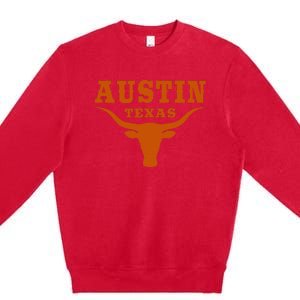 Texas Tx American Bull United States Font Premium Crewneck Sweatshirt