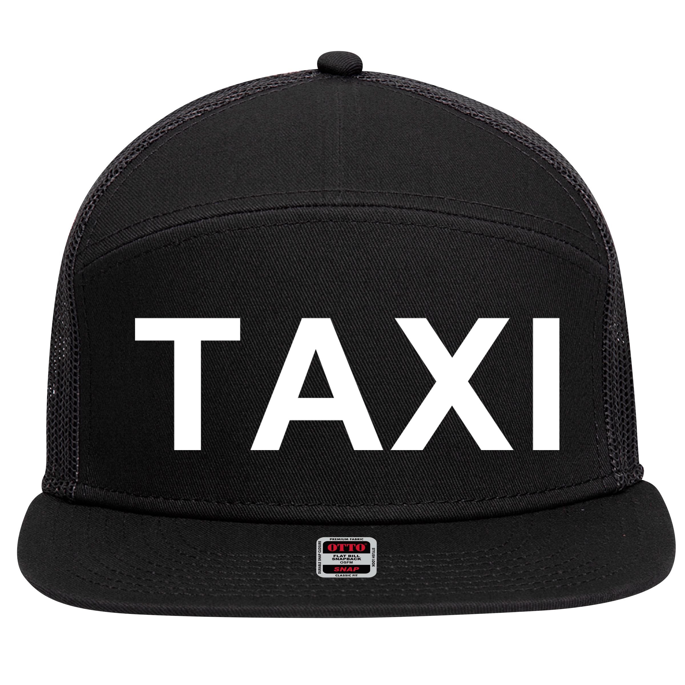 Taxi 7 Panel Mesh Trucker Snapback Hat