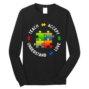 Teacher Teach Accept Understand Autism Community Long Sleeve Shirt