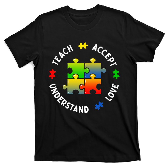 Teacher Teach Accept Understand Autism Community T-Shirt