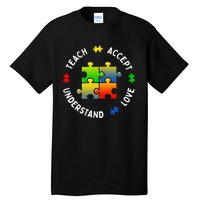 Teacher Teach Accept Understand Autism Community Tall T-Shirt