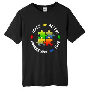 Teacher Teach Accept Understand Autism Community Tall Fusion ChromaSoft Performance T-Shirt