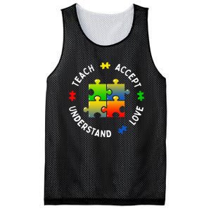 Teacher Teach Accept Understand Autism Community Mesh Reversible Basketball Jersey Tank