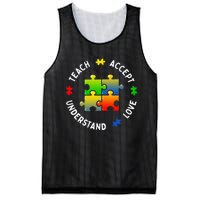 Teacher Teach Accept Understand Autism Community Mesh Reversible Basketball Jersey Tank