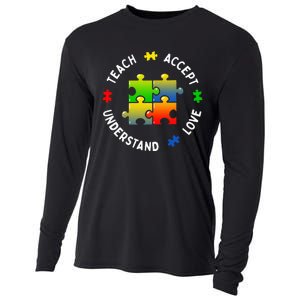 Teacher Teach Accept Understand Autism Community Cooling Performance Long Sleeve Crew