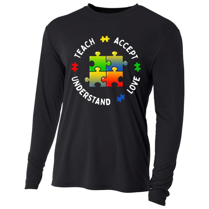 Teacher Teach Accept Understand Autism Community Cooling Performance Long Sleeve Crew