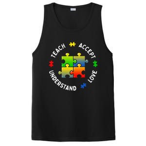 Teacher Teach Accept Understand Autism Community PosiCharge Competitor Tank