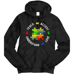 Teacher Teach Accept Understand Autism Community Tie Dye Hoodie