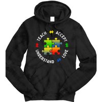 Teacher Teach Accept Understand Autism Community Tie Dye Hoodie