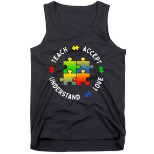 Teacher Teach Accept Understand Autism Community Tank Top