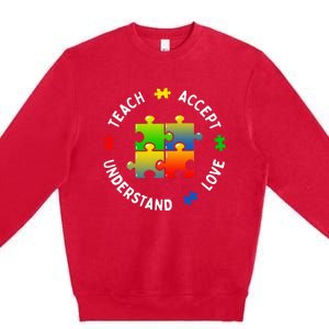 Teacher Teach Accept Understand Autism Community Premium Crewneck Sweatshirt