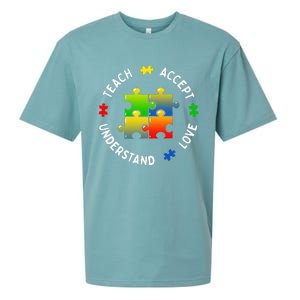 Teacher Teach Accept Understand Autism Community Sueded Cloud Jersey T-Shirt