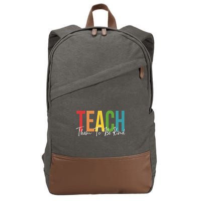 Teach Them All To Be Kind Kindness Matters Teacher Cotton Canvas Backpack