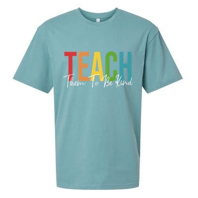Teach Them All To Be Kind Kindness Matters Teacher Sueded Cloud Jersey T-Shirt