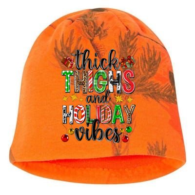 Thick Thighs And Holiday Vibes Christmas Squad Ugly Xmas Gift Kati - Camo Knit Beanie