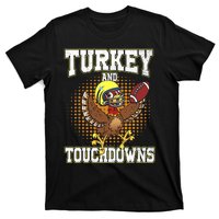 Thanksgiving Turkey And Touchdowns Football Lover Autumn T-Shirt