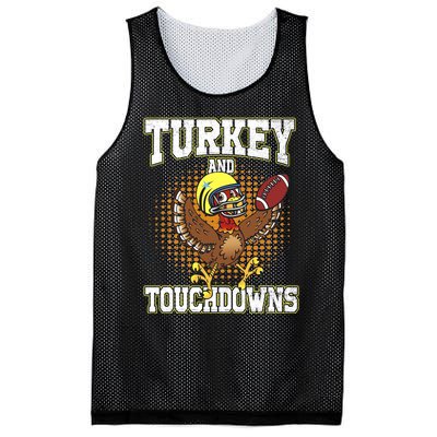 Thanksgiving Turkey And Touchdowns Football Lover Autumn Mesh Reversible Basketball Jersey Tank