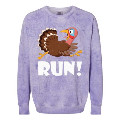 Turkey Trot Adult Running Costume Face Run Colorblast Crewneck Sweatshirt