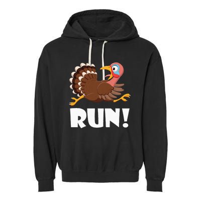 Turkey Trot Adult Running Costume Face Run Garment-Dyed Fleece Hoodie