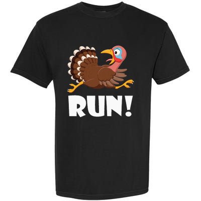 Turkey Trot Adult Running Costume Face Run Garment-Dyed Heavyweight T-Shirt