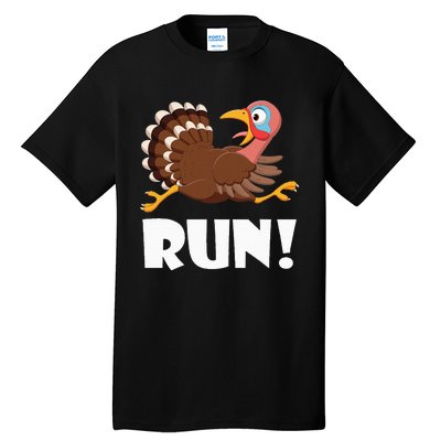 Turkey Trot Adult Running Costume Face Run Tall T-Shirt