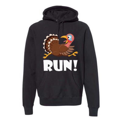 Turkey Trot Adult Running Costume Face Run Premium Hoodie