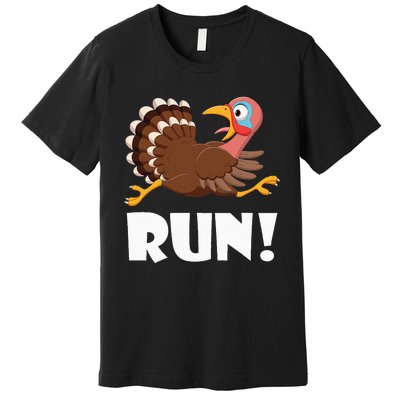 Turkey Trot Adult Running Costume Face Run Premium T-Shirt