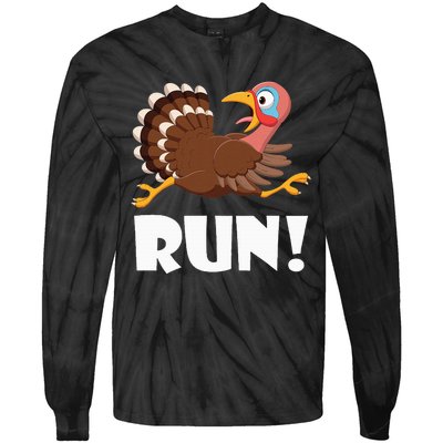 Turkey Trot Adult Running Costume Face Run Tie-Dye Long Sleeve Shirt