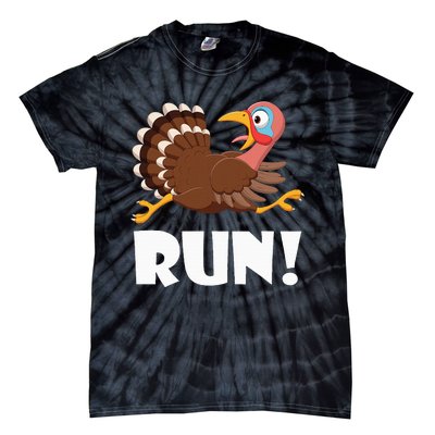 Turkey Trot Adult Running Costume Face Run Tie-Dye T-Shirt