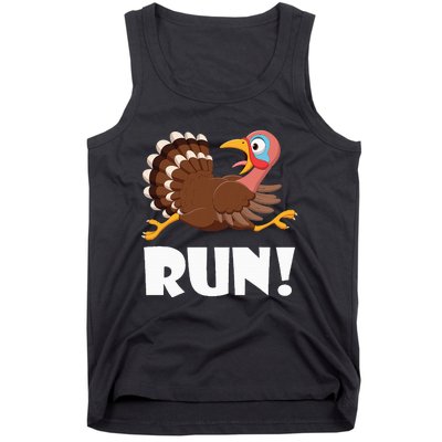 Turkey Trot Adult Running Costume Face Run Tank Top