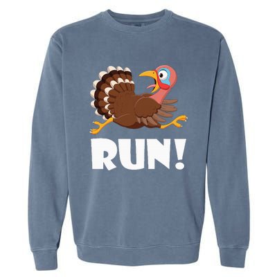 Turkey Trot Adult Running Costume Face Run Garment-Dyed Sweatshirt