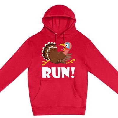 Turkey Trot Adult Running Costume Face Run Premium Pullover Hoodie