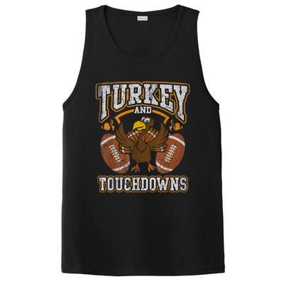 Thanksgiving Turkey And Touchdowns Football PosiCharge Competitor Tank