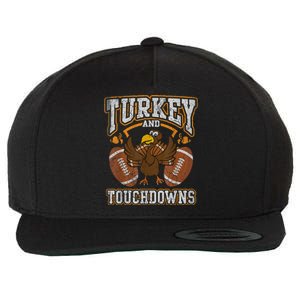 Thanksgiving Turkey And Touchdowns Football Wool Snapback Cap