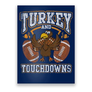 Thanksgiving Turkey And Touchdowns Football Poster