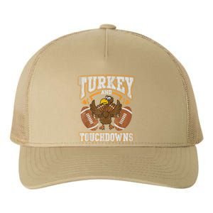 Thanksgiving Turkey And Touchdowns Football Yupoong Adult 5-Panel Trucker Hat