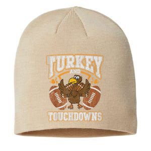 Thanksgiving Turkey And Touchdowns Football Sustainable Beanie